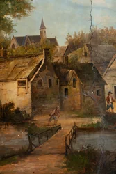 Deuxième salle arrière, salle de réunion, fresques avec scènes rurales de style classique, vers 1810, scène 3