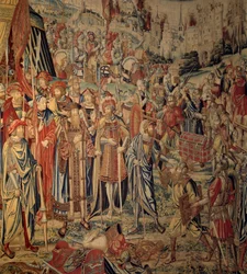 Tapisserie de David et Bethsabée : les Armes de Joab