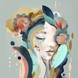 Portrait floral onirique