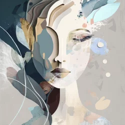 Femme sereine et abstraite