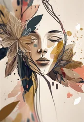 Portrait floral serein
