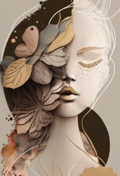 Portrait floral serein