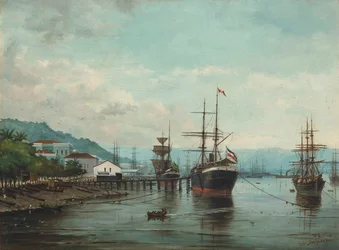 Benedito Calixto - Port de Santos, SP (à gauche), 1890
