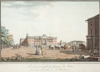 Vue du Palais Michel et de la place du Connétable à Saint-Pétersbourg, 1800