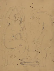 Étude de femmes se baignant