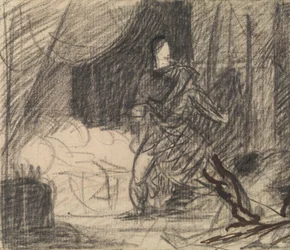Le meurtre de Duncan - Macbeth avec le corps (et Lady Macbeth qui approche)