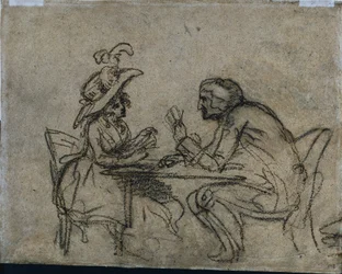 Femme et homme jouant aux cartes, 1792