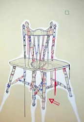 Chaise manifeste, 2023 (huile et acrylique sur toile mélangée)