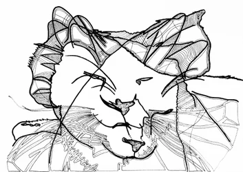 Double chat, 2019 (encre sur papier)