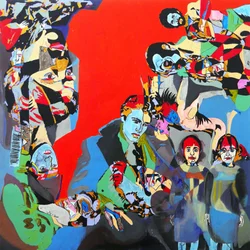 Marlon, Steve, Diane et les autres, 2017 (huile et acrylique sur toile)