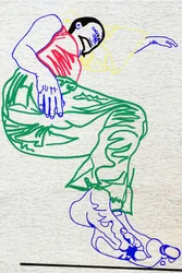 Passager 13, 2020 (acrylique sur papier japonais sérigraphié)