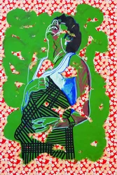 Passager 24, 2020 (acrylique sur papier japonais sérigraphié)