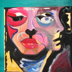 Surportrait : Étude de vivantes 2, 2005 (oil on canvas)