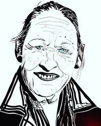 Surportrait : Joséphine Bacon 1, 2021 (acrylique sur papier)