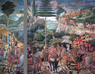 Italien : Le voyage des rois mages : le cortège de Melchior, le roi le plus âgé