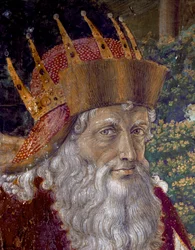 Le Voyage des Mages. Cortège des Mages de Jérusalem à Bethléem appelé « Viaggio dei Magi » ou « Cavalcata dei Magi » en italien. (détail)