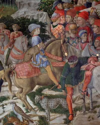 Le Voyage des Mages Cortège des Mages de Jérusalem à Bethléem appelé en italien « Viaggio dei Magi » ou « Cavalcata dei Magi » (détail)