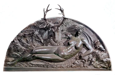La nymphe de Fontainebleau, bas-relief en bronze de Benvenuto Cellini (1500-1571) provenant du château d