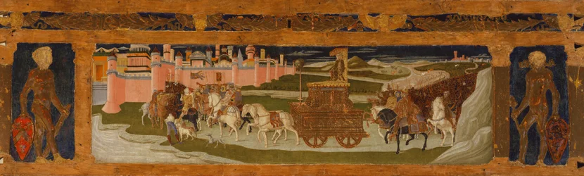 Panneau de prédelle : Triomphe de David (peinture sur bois)