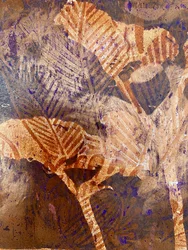 Motifs de feuilles terreux
