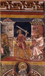 Le Massacre des Innocents par Berlinghieri, Berlinghiero (v. 1175-1235/42). Fresque, dimensions : 350x205, basilique Santo Stefano, Bologne