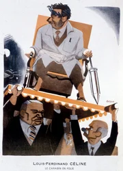 Caricature de Louis-Ferdinand Céline (1894-1961) - Illustration par Bernard Becan (Bernhard Kahn) (1890-1943) dans « Fantasio » du 15/01/1933