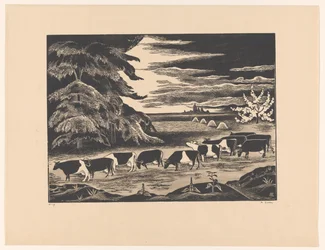 Vaches dans un paysage