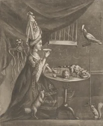Femme buvant du thé