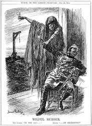 Dessin humoristique de Punch sur le naufrage du Lusitania