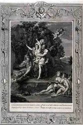 Daphné poursuivie par Apollon et transformée en laurier