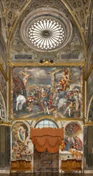 Contrefaçade, IL Pordenone, Crucifixion 1520-21, Déposition 1522, Bernardino Gatti, Résurrection 1529