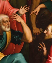 Chapelle du Saint-Sacrement, Première travée côté sud, Bernardino Campi, Lavement des pieds, (détail) 1569