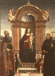 Madone et enfant avec Saint Nicolas de Tolentino et Saint Augustin