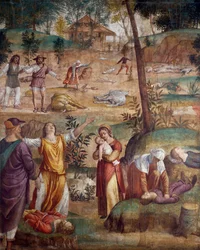 La mort du premier-né, par Bernardino Luini, fresque transférée sur bois