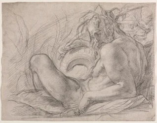 Le dieu fleuve Tibre (étude pour une fresque, Miracle de la neige, ou la Fondation de Santa Maria Maggiore, Rome dans la chapelle Canigiani de S. Felicita, Florence)