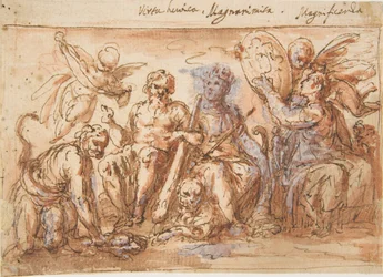 Figures allégoriques: Force, Hercule étranglant l