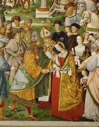 Aeneas Silvius Piccolomini, alors évêque de Sienne, présente l