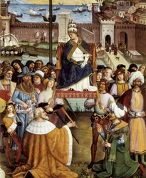 Le pape Pie II bénissant les flottes avant de quitter Ancône pour la Terre Sainte le 15 août 1464 (détail)