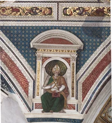 Saint Ambroise, (détail) des Docteurs de l