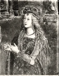 Sainte Catherine, peut-être un portrait de Lucrèce Borgia (1480-1519), du cycle des Vies des saints, Sala dei Santi, 1492-94