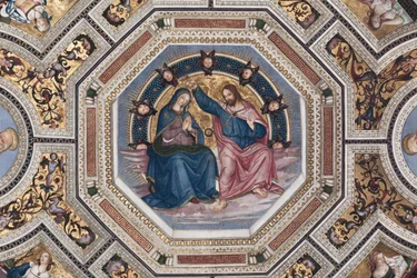 Le Couronnement de la Vierge, voûte du chœur, par Pinturicchio (Bernardino di Betto) (1454-1513) - 1508-1510, basilique Santa Maria del Popolo (église Santa Maria del Popolo), Rome