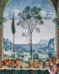 Bibliothèque Piccolomini, mur sud-ouest : "Pie II préside la Diète de Mantoue, 1er juin"