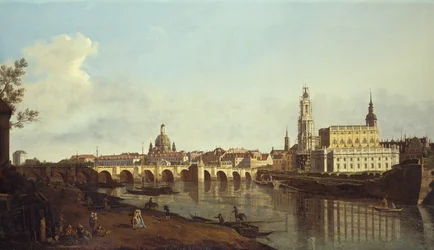 Vue de Dresde depuis la rive droite de l