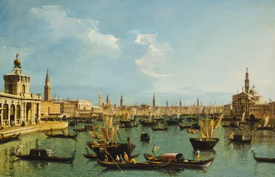Le Bacino di San Marco, Venise, depuis le canal de la Giudecca avec la Dogana, le Molo, la Riva degli Schiavoni, l