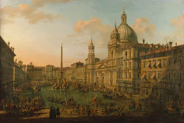 La Piazza Navona à Rome, début des années 1740