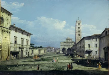 La Piazza San Martino et le Duomo, Lucques, vers 1747 (huile sur toile)