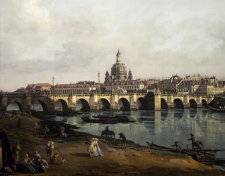 Vue de Dresde depuis la rive droite de l