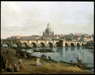 Vue de Dresde depuis la rive droite de l