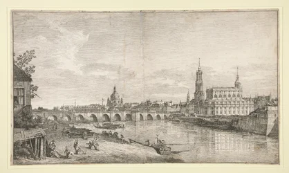 Vue du pont de Dresde sur l
