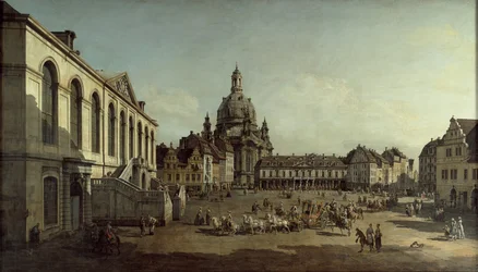 Vue du Neumarkt à Dresde depuis le Jüdenhofe, 1749